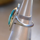 Vintage Sterling Turquoise Roper Ring 4.75