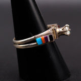 Vintage Sterling Multistone Inlay CZ Ring 8.75