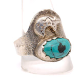 Vintage Sterling Turquoise Bear Ring 12.75