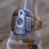 Vintage Sterling Early Thunderbird Cigar Band Ring 9.75
