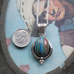 Vintage Sterling Rainbow Calsilica Necklace