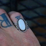 Vintage Sterling Opalite Roper Ring 7.5