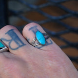 Vintage Sterling Turquoise Stamped Ring 5.5