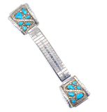 Vintage Sterling 6-Stone Turquoise Snake Watch Band