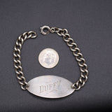 Vintage Sterling Military ID Bracelet 7"