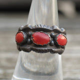 Vintage Sterling Coral Band 7.75