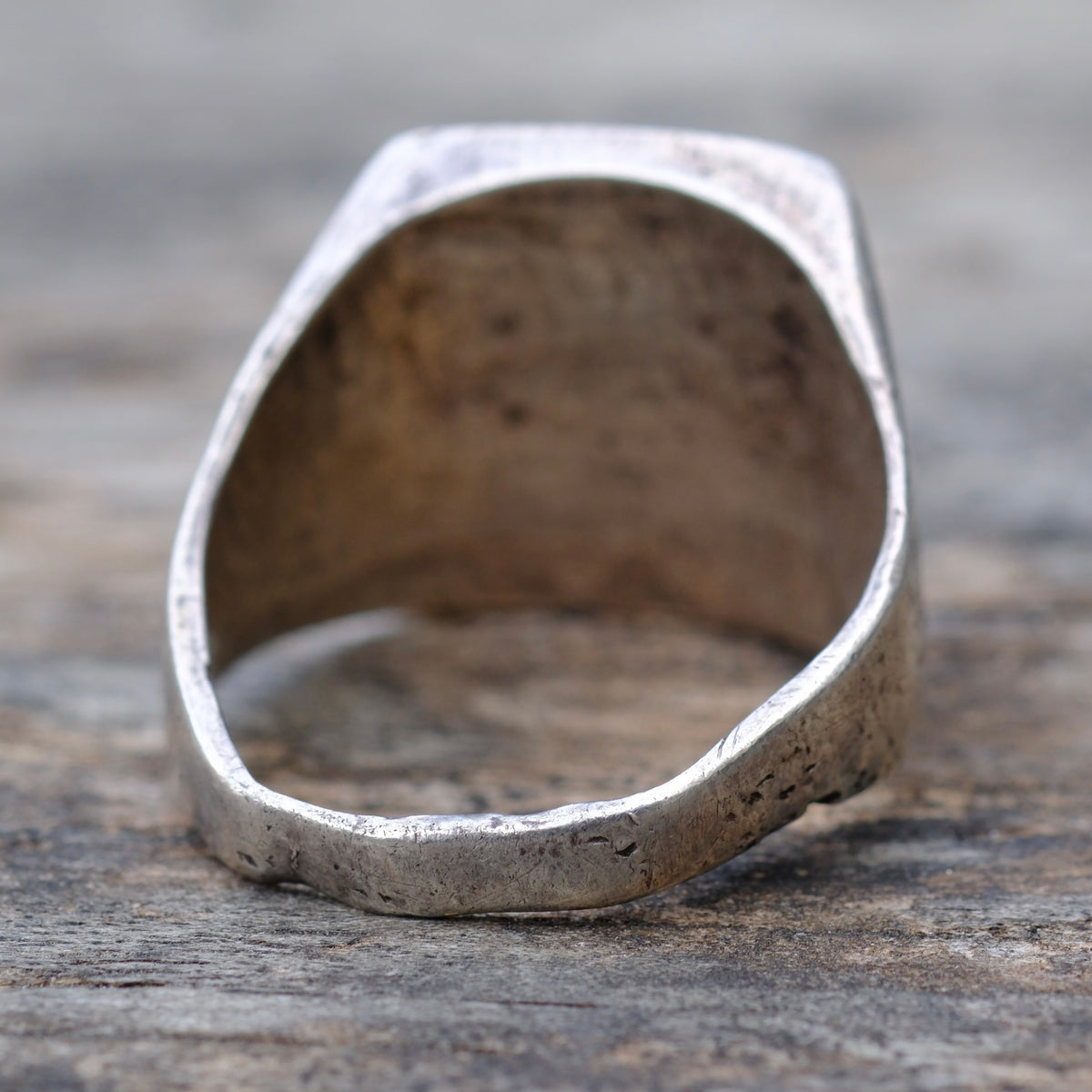 Vintage Sterling Crushed Turquoise Inlay Ring 9.75