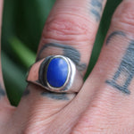 Vintage Sterling Lapis Ring 8.75