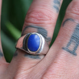 Vintage Sterling Lapis Ring 8.75