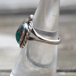 Vintage Sterling Turquoise Feather Ring 5.75