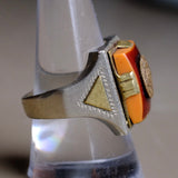 Vintage Mexican Biker Aztec Souvenir Ring 9.75