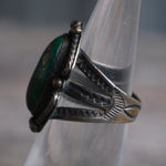 Vintage Sterling Turquoise Stamped Band Ring 5.25