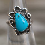 Vintage Sterling Turquoise Ring 5.25