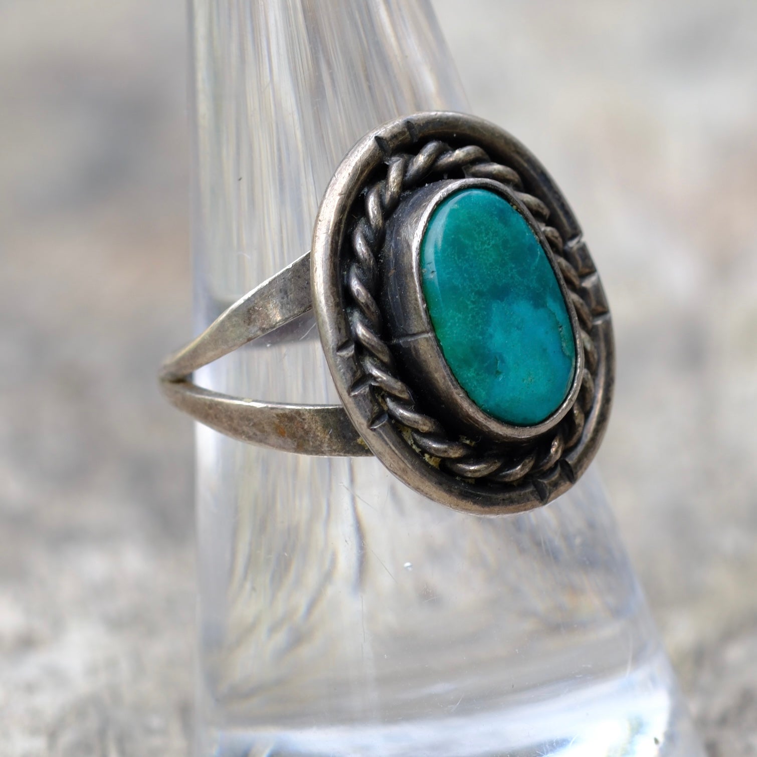Vintage Sterling Turquoise Ring 7.25