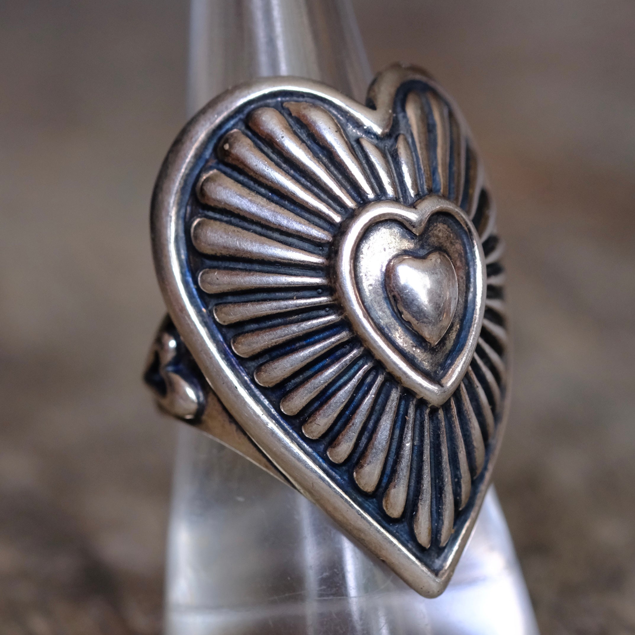 Vintage Sterling Heart Ring 9