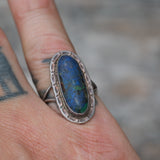 Vintage Sterling Chrysocolla Ring 6.5