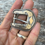 Vintage Sterling and 10K Gold Ladies Belt Buckle