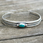 Vintage Sterling Turquoise Roper Cuff