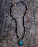 Vintage Sterling Silver Turquoise Necklace 24"