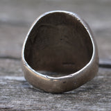 Vintage Sterling Turquoise Feather Ring 9.5