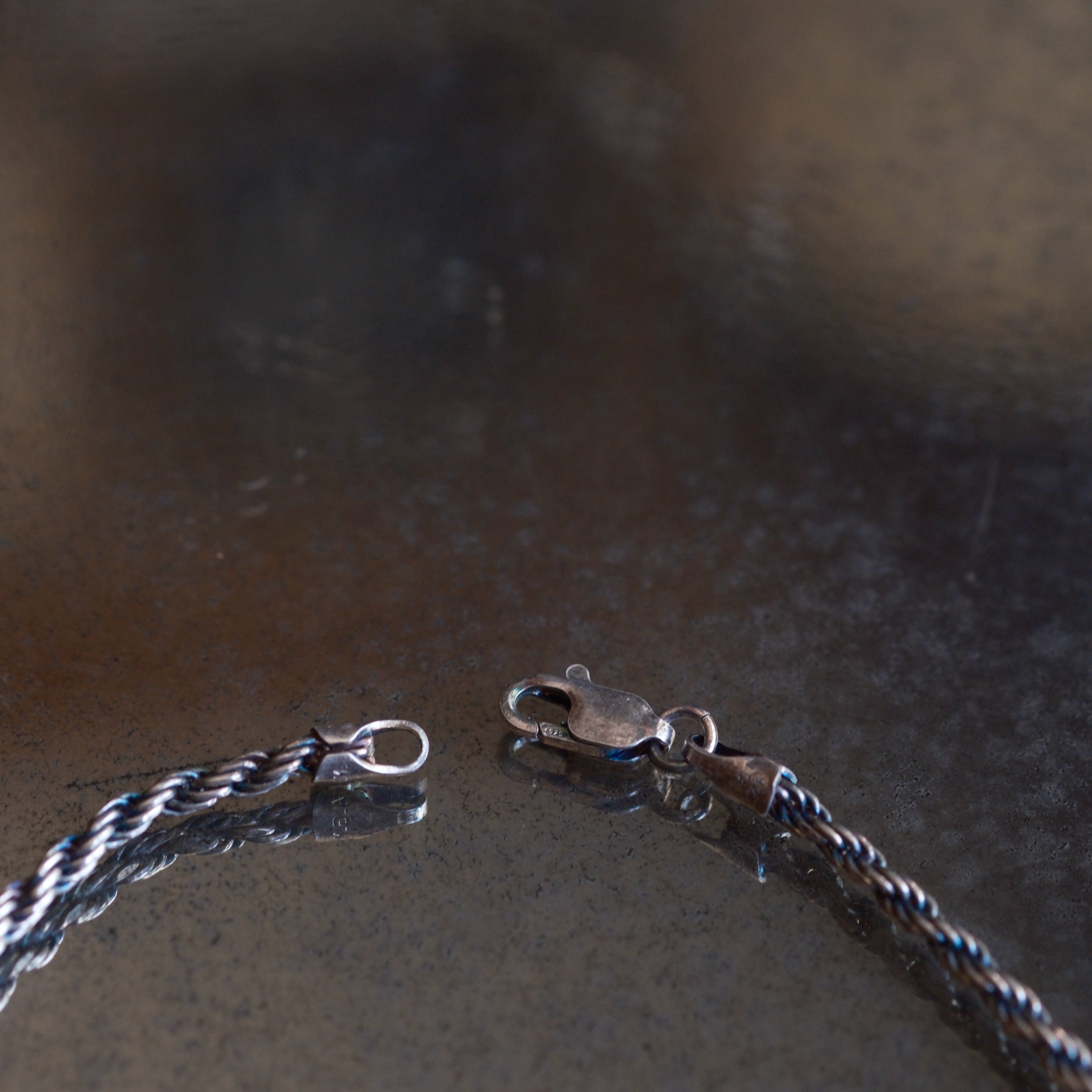 Vintage Sterling Silver Rope Chain Necklace 18"