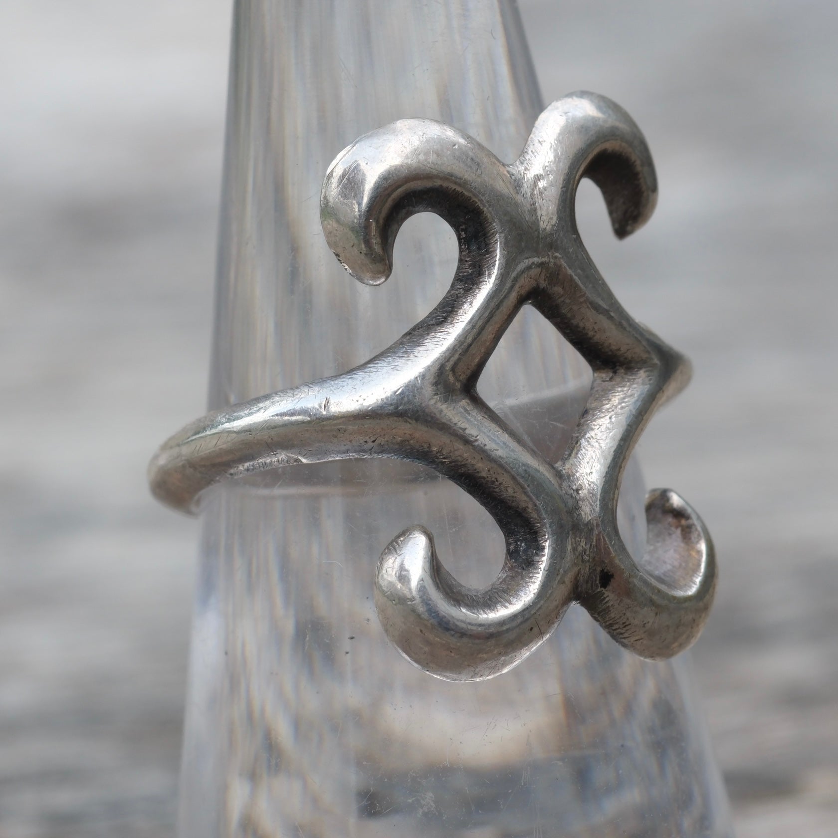 Vintage Sterling Silver Sandcast Ring 6.25
