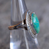 Vintage Sterling Turquoise Roper Ring 6.25