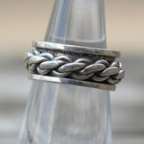 Vintage Sterling Chain Spinner Ring 5.5