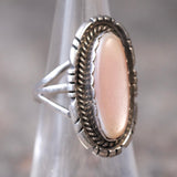 Vintage Sterling Mother Of Pearl Ring 6