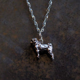Vintage Sterling Silver Bulldog Necklace