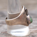 Vintage Sterling Turquoise Feather Ring 11.25