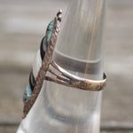 Vintage Sterling Multistone Inlay Ring 6.75