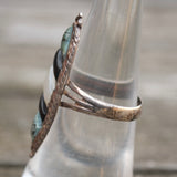 Vintage Sterling Multistone Inlay Ring 6.75