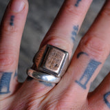 Vintage Sterling and Gold Plated RB Initial Ring 7.75