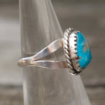 Vintage Sterling Turquoise Roper Ring 5