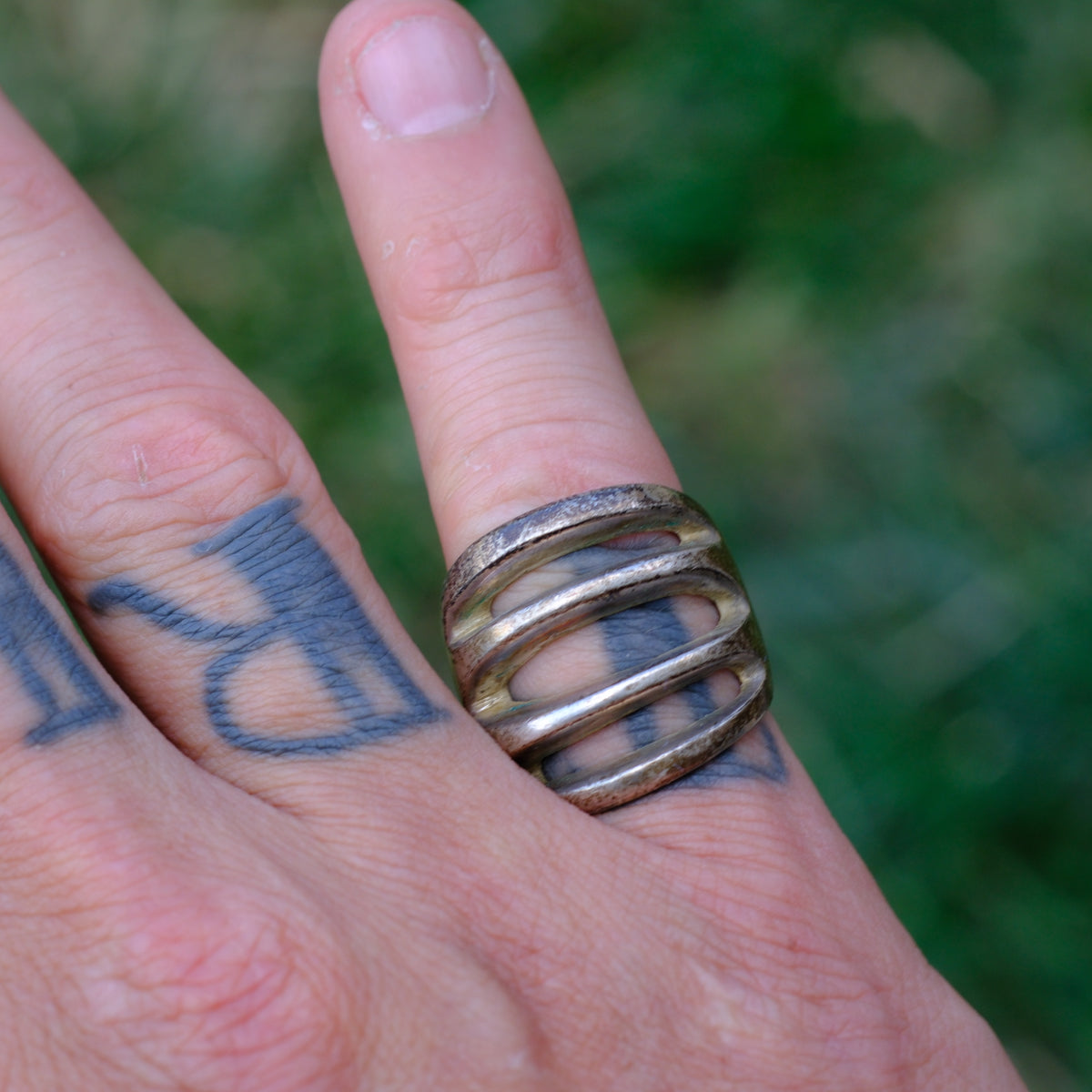Vintage Sterling Silver Heavy Cast Ring 7