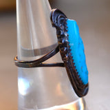 Vintage Sterling Turquoise Ring 7.75