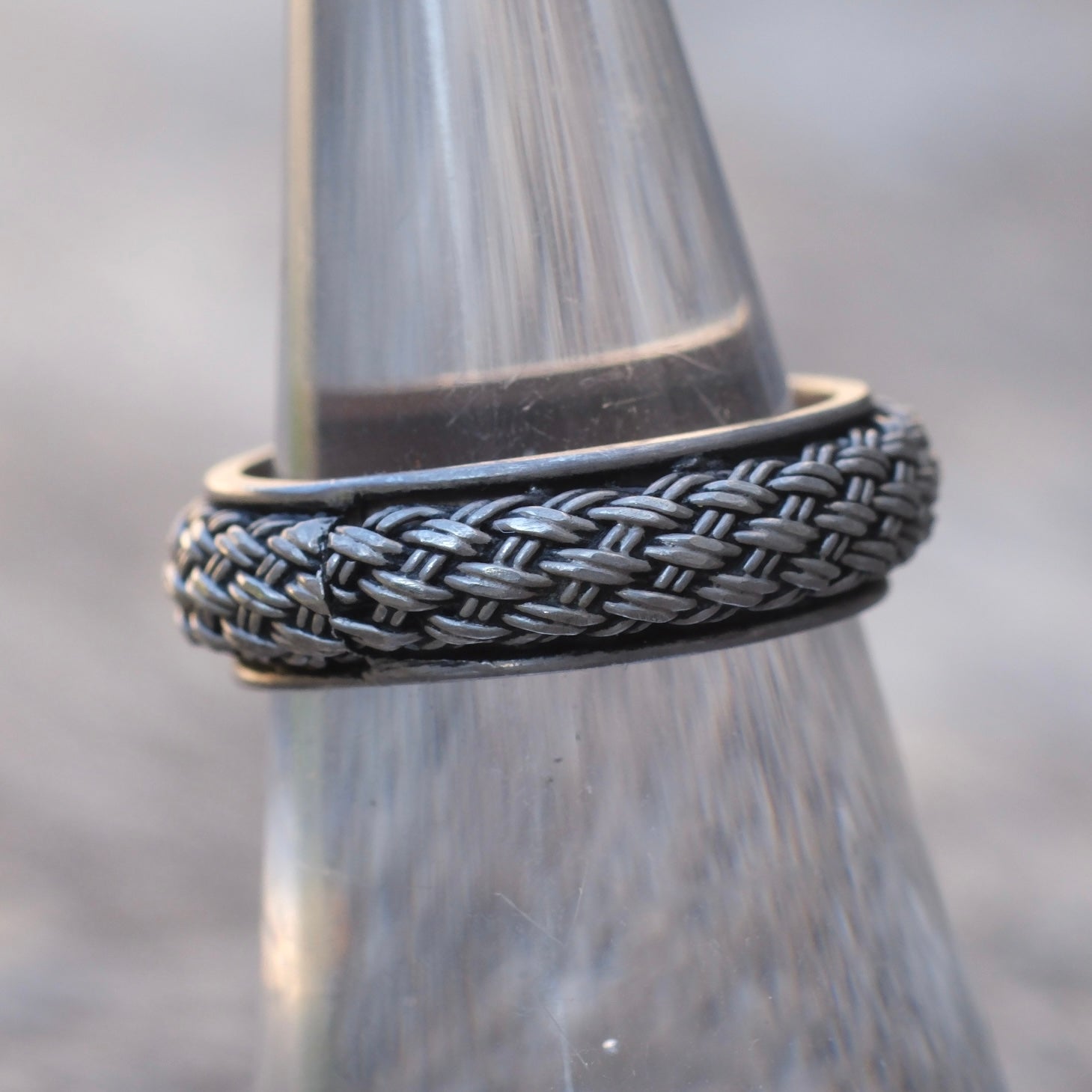 Vintage Sterling Silver Braided Band Ring 6.5