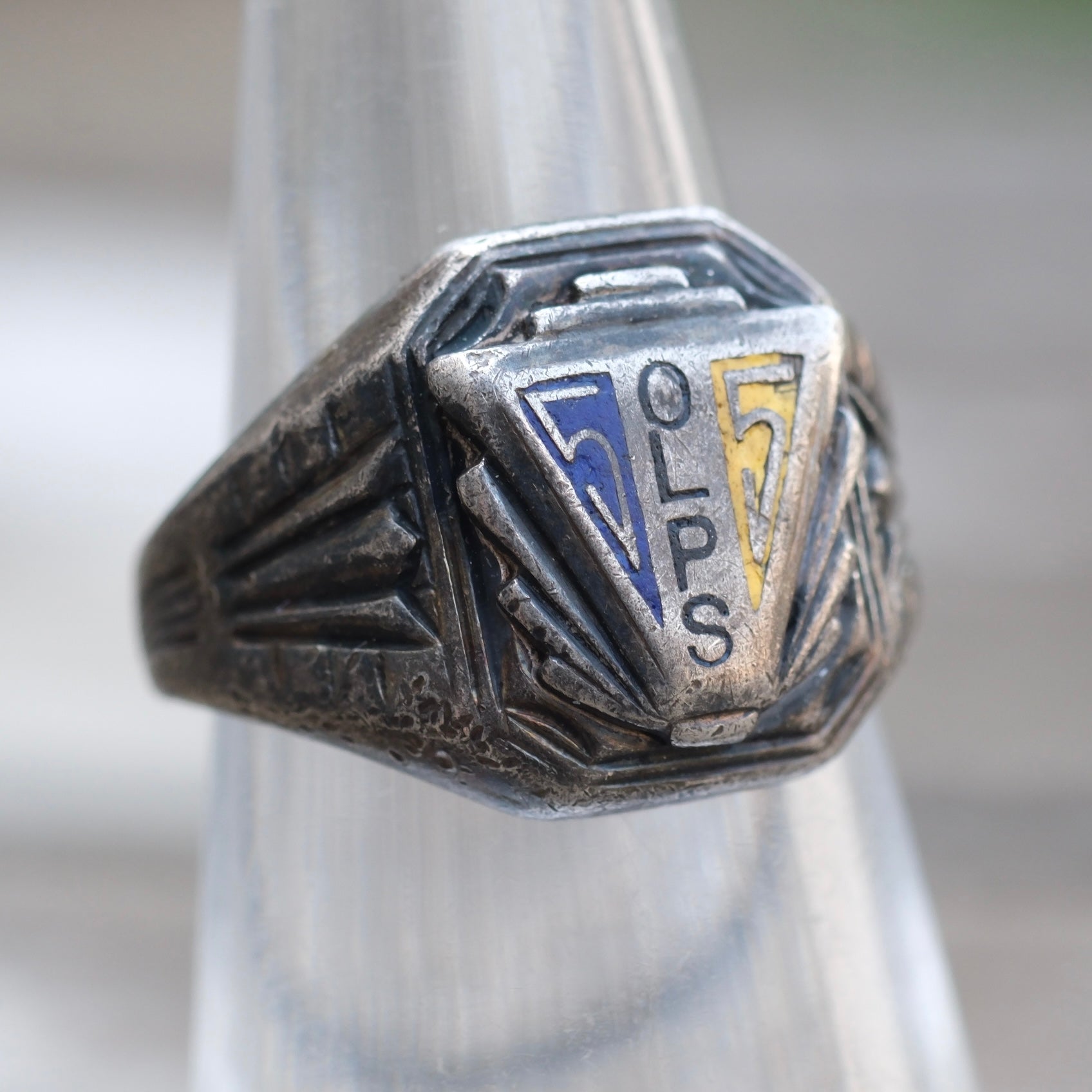 Vintage Sterling 1955 Class Signet Ring 5.5