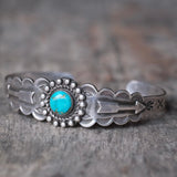 Vintage Sterling Turquoise Arrows Cuff