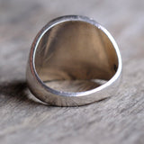 Vintage Sterling Blue Glass Star Burst Ring 10.5