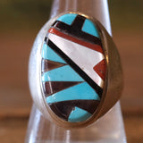 Vintage Sterling Zuni Inlay Ring 10