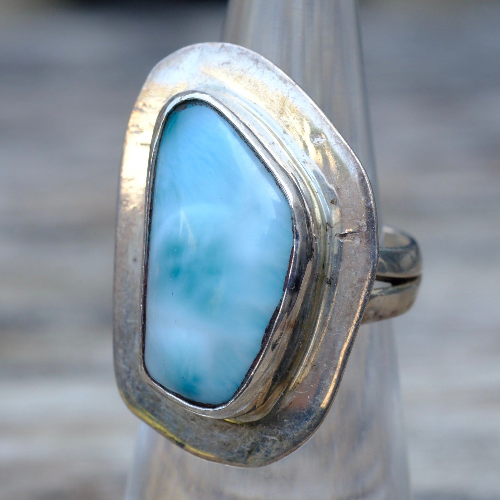 Vintage Sterling Larimar Ring 6.5