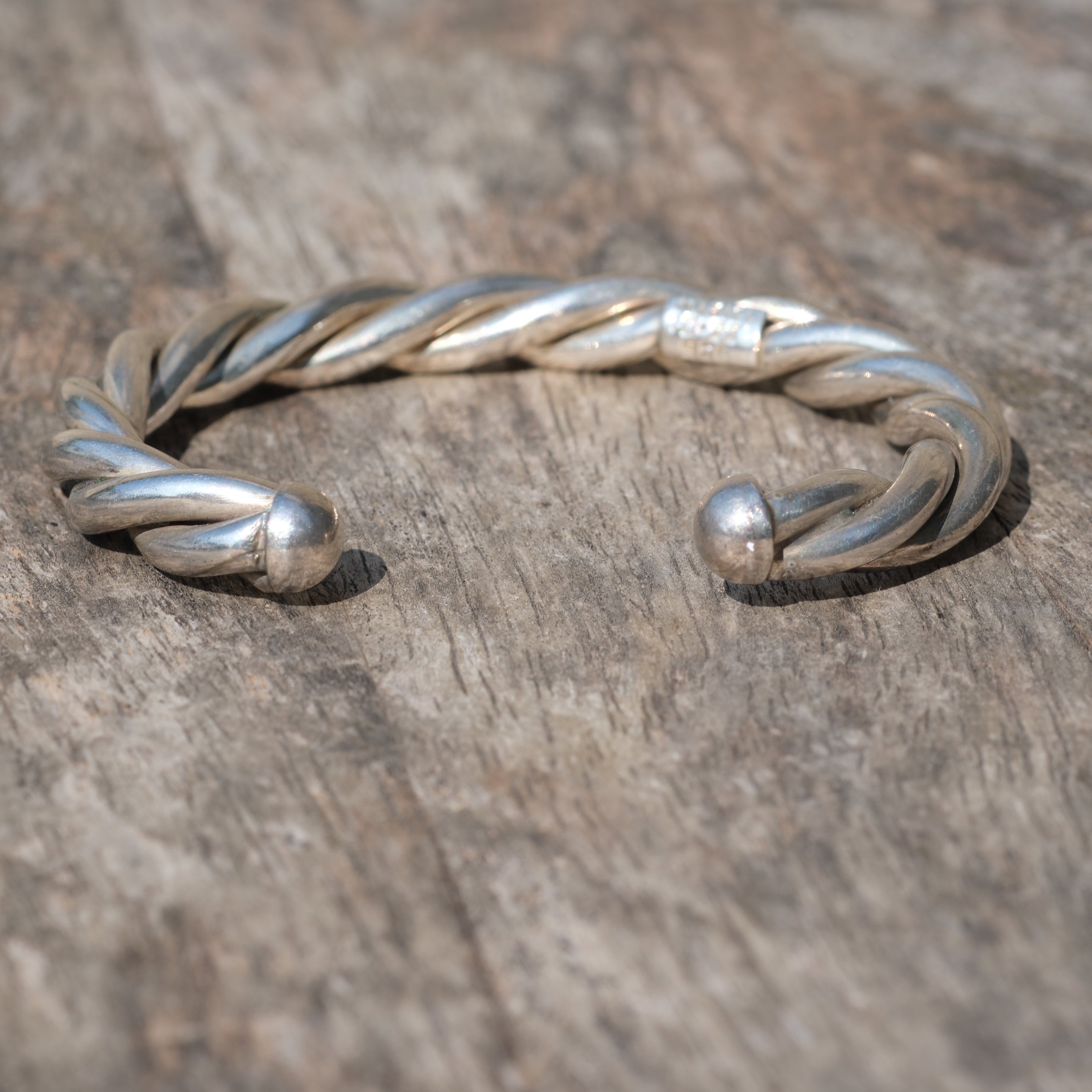 Vintage Sterling Silver Heavy Twisted Rope Cuff