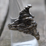 Vintage White Bronze Biker Ring 9