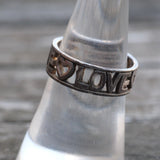 Vintage Sterling Silver Love Band 7.5