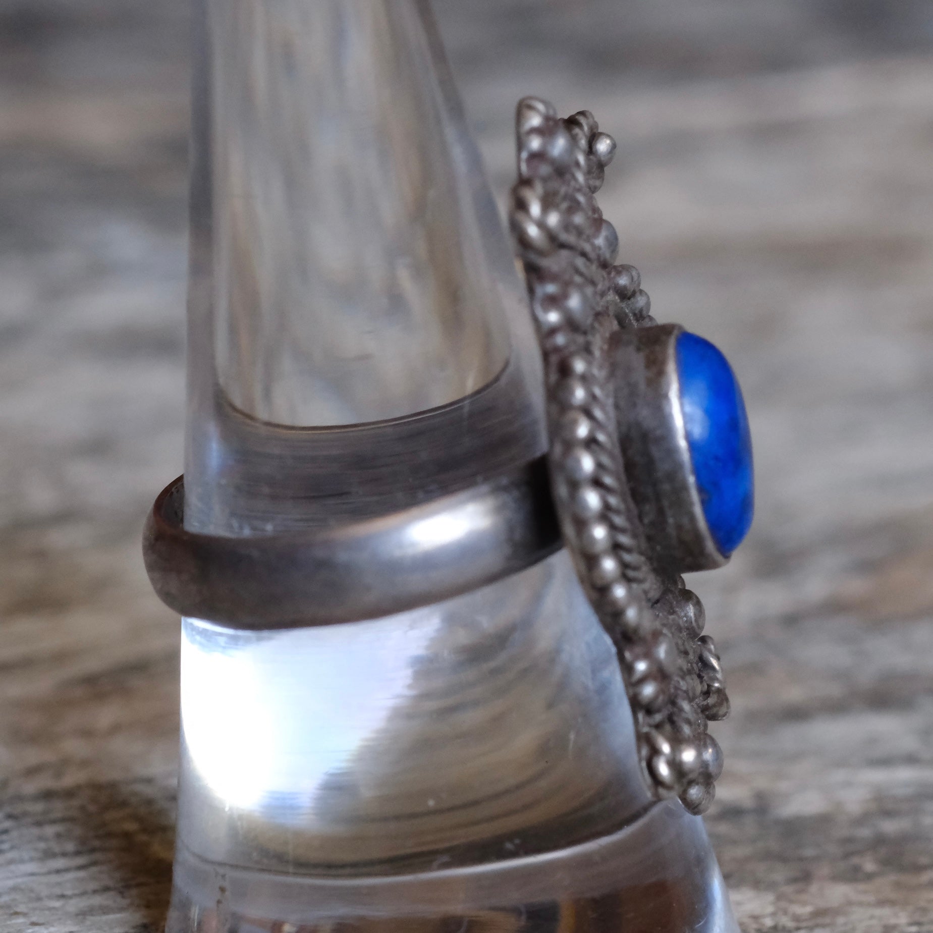 Vintage Sterling Lapis Ring 8.25