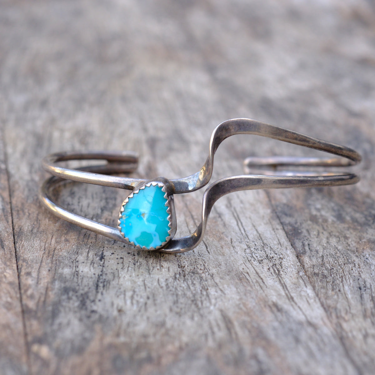 Vintage Sterling Turquoise Cuff Bracelet