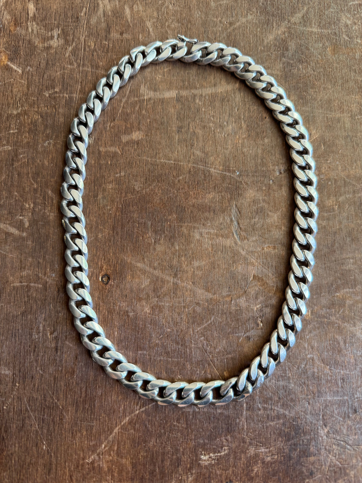 Vintage Sterling Silver 17.5” Chunky Curb Chain