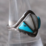 Vintage Sterling Turquoise and MOP Inlay Ring 10